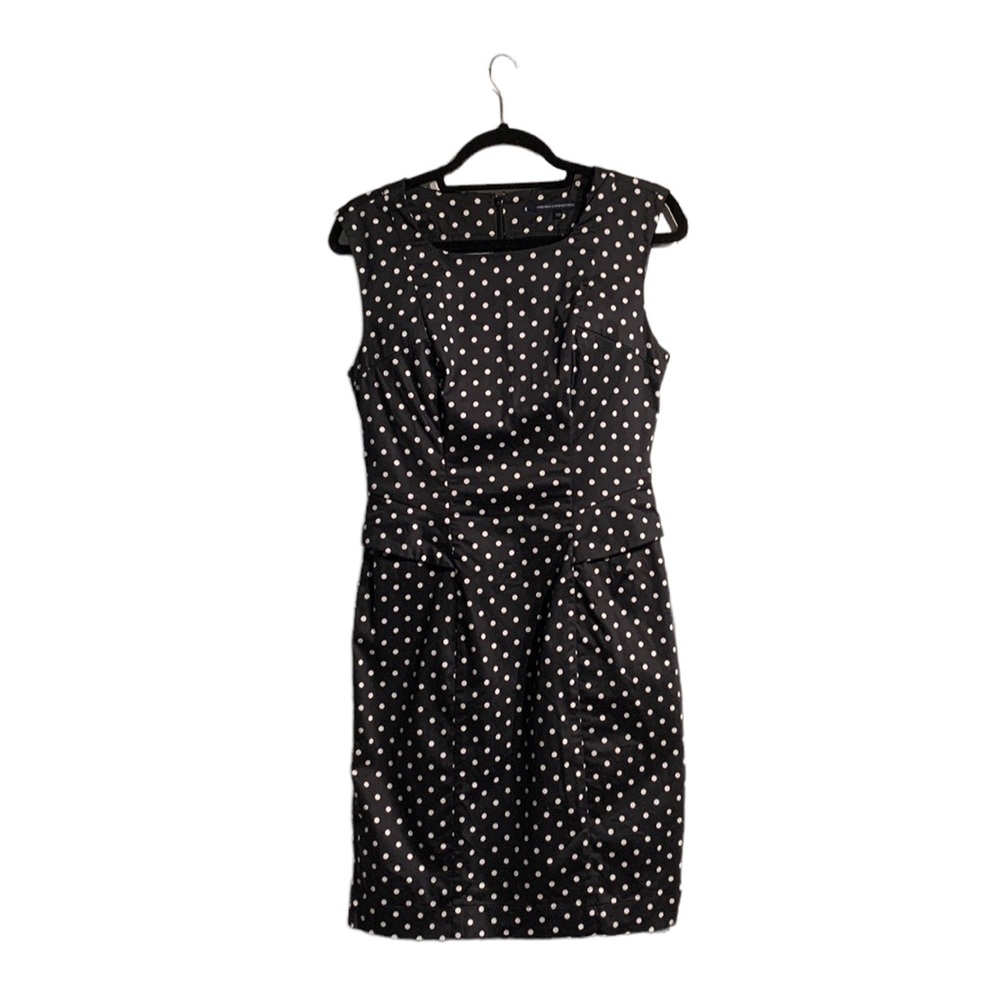 French Connection navy blue polka dot dress